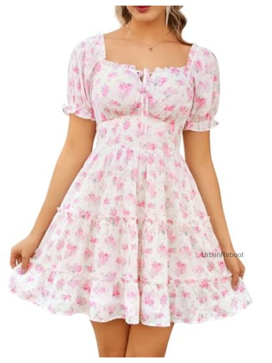 Dresses & Skirts - Corset Mini Dress Off Shoulder Sundress with Pockets Graduation